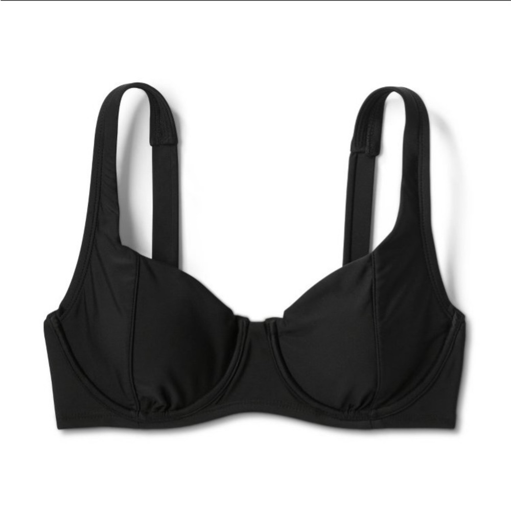 BRAND NEW! Kona Sol Underwire Seamed Bikini Top Black M
